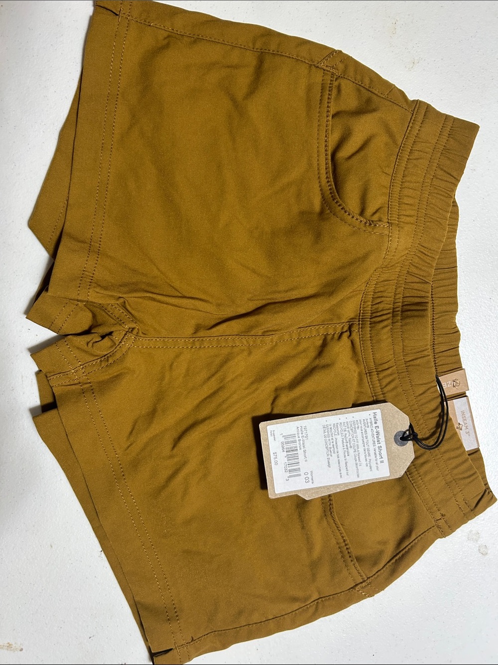 Prana Women's Athletic Shorts in Mustard Brown